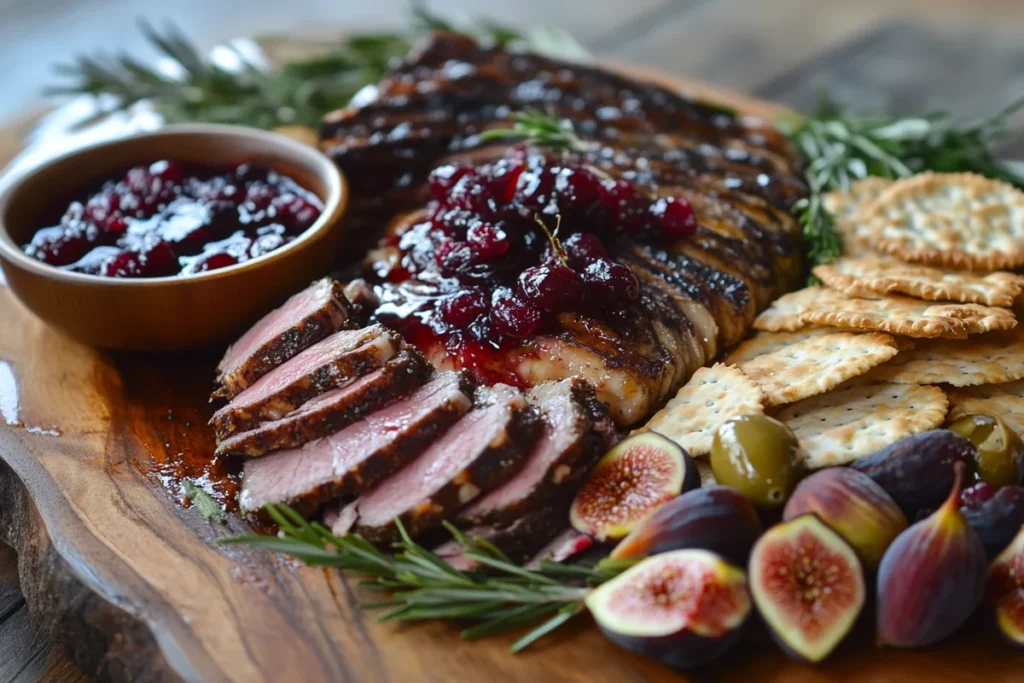 Delicious what to eat with Brie and cranberry pairings on a beautifully arranged cheese board.