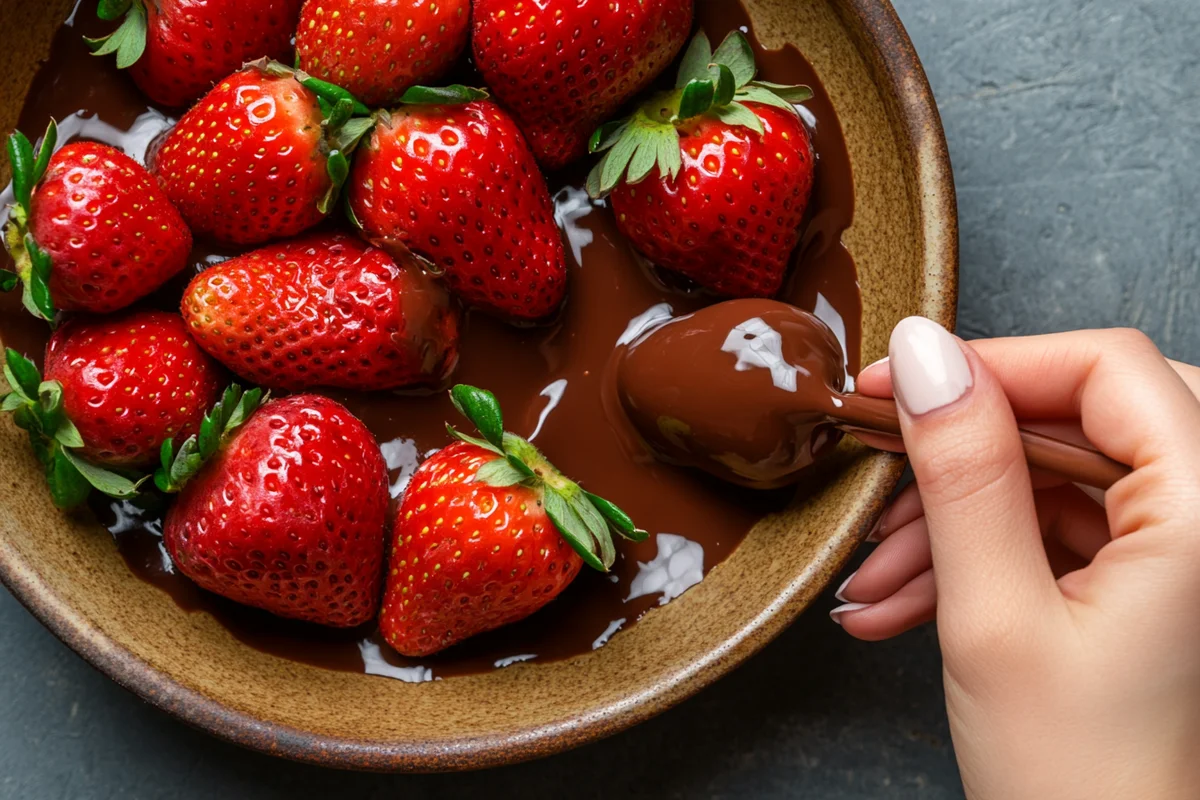 Elegant chocolate covered strawberries for valentine's day recipe.