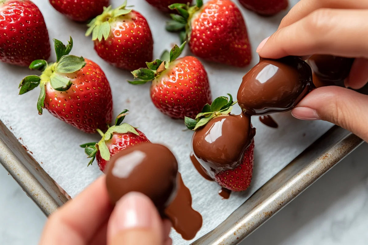Elegant chocolate covered strawberries for valentine's day recipe.