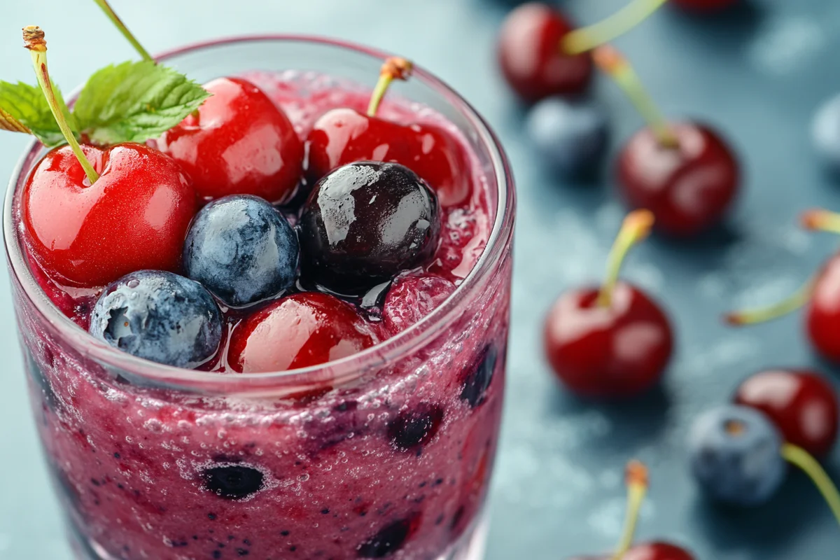 How much vitamins is in a cherry berry smoothie? A vibrant and nutritious blend.